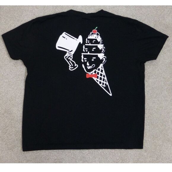 Ice Cream Black T-Shirt Triple Head Graphic - Picture 3 of 9